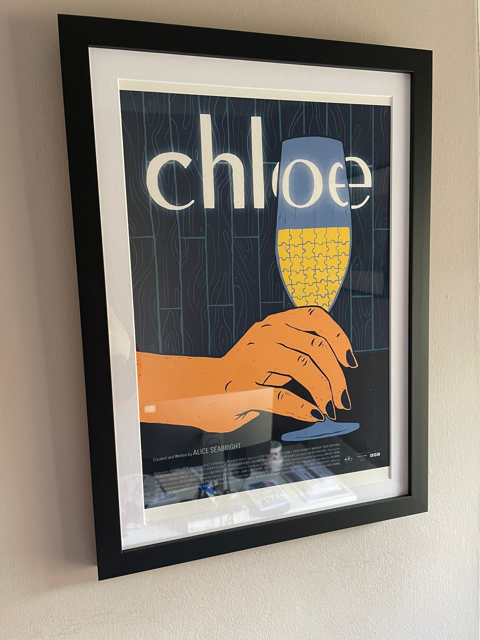 Chloe poster wine glass, printed